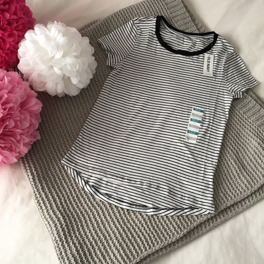 Old Navy Black & White Striped Tee